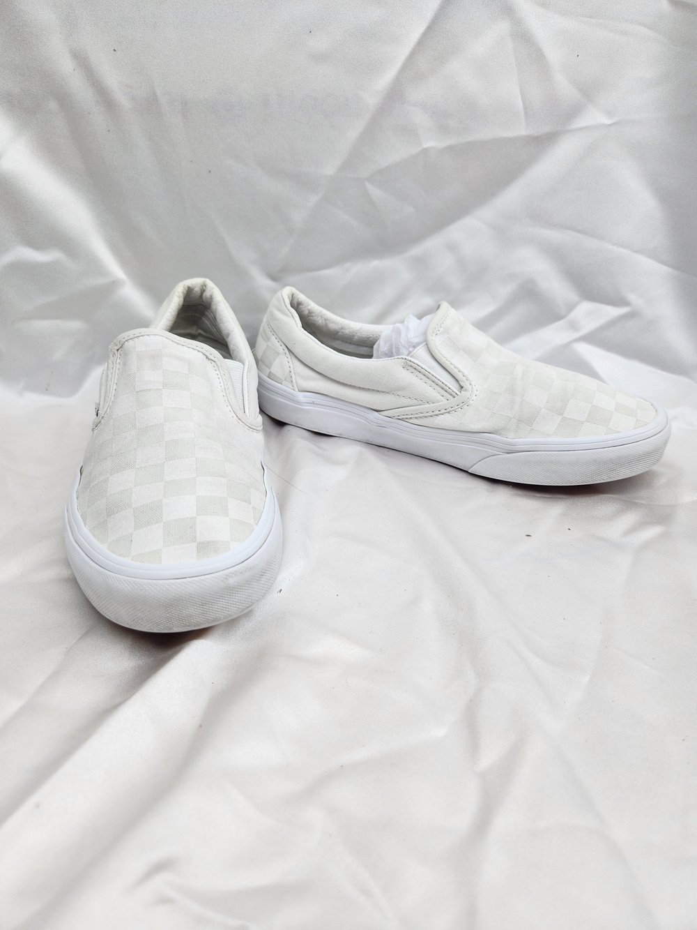 Vans Kids Slip-On Checkerboard Sneakers - White